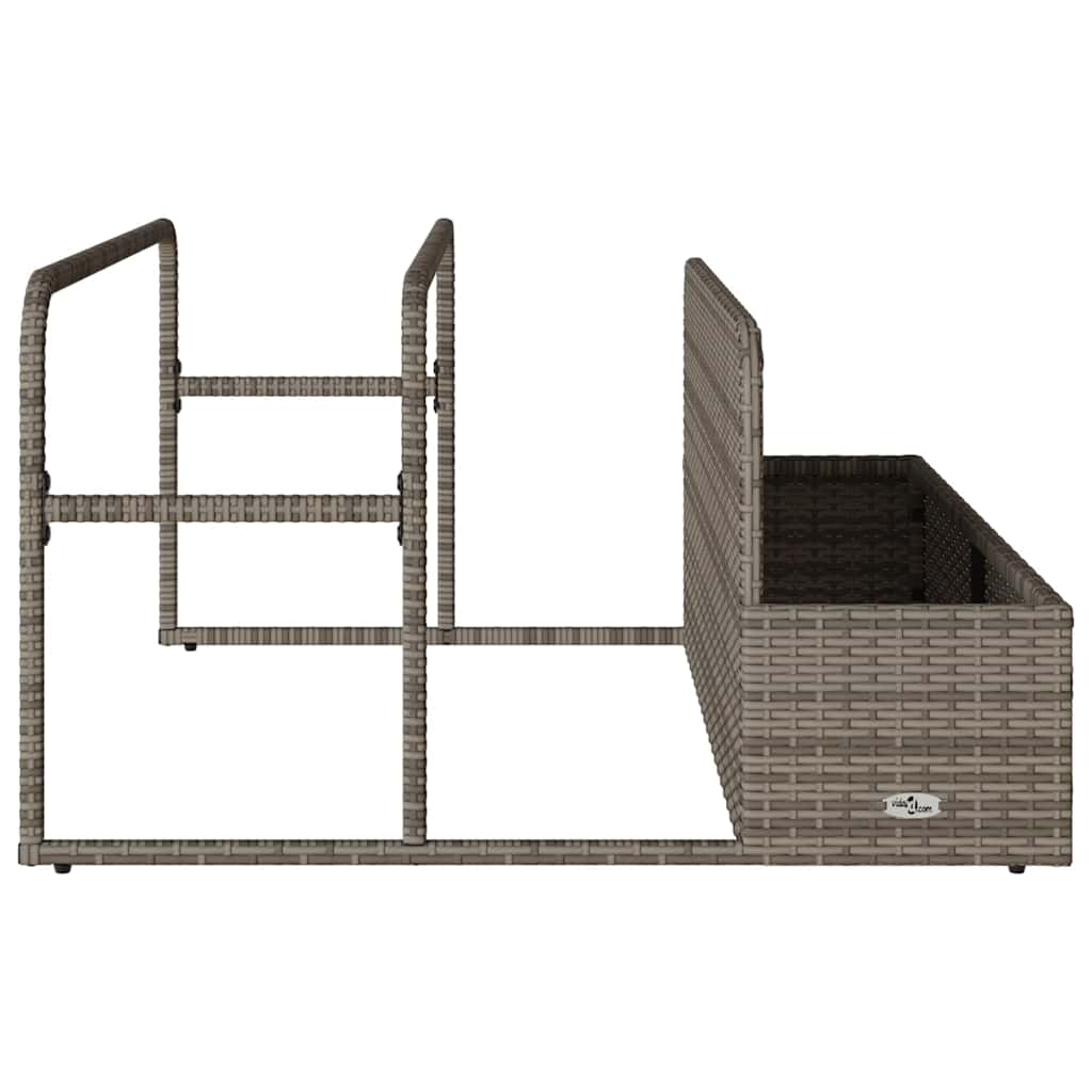 Poolside Float Storage Grey 110x100x57 cm Poly Rattan