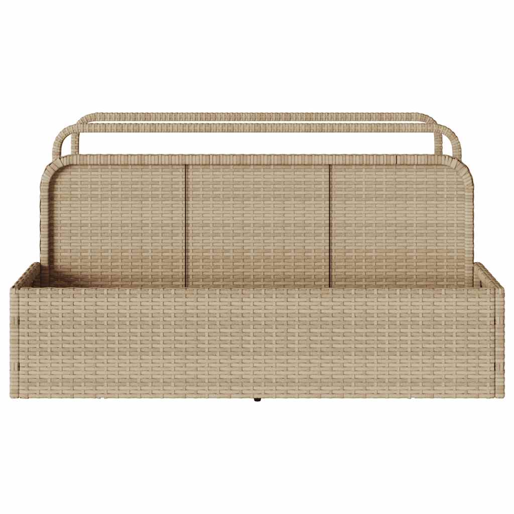 Poolside Float Storage Beige 110x100x57 cm Poly Rattan
