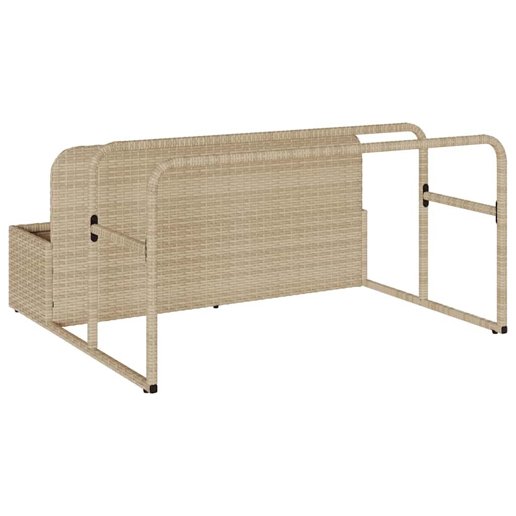 Poolside Float Storage Beige 110x100x57 cm Poly Rattan