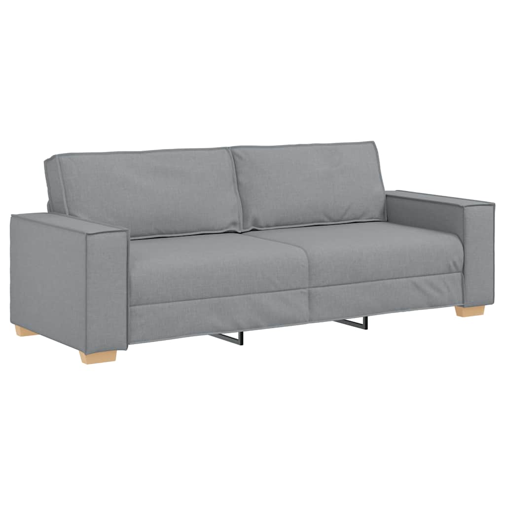 3-Seater Sofa Light Grey 180 cm Fabric