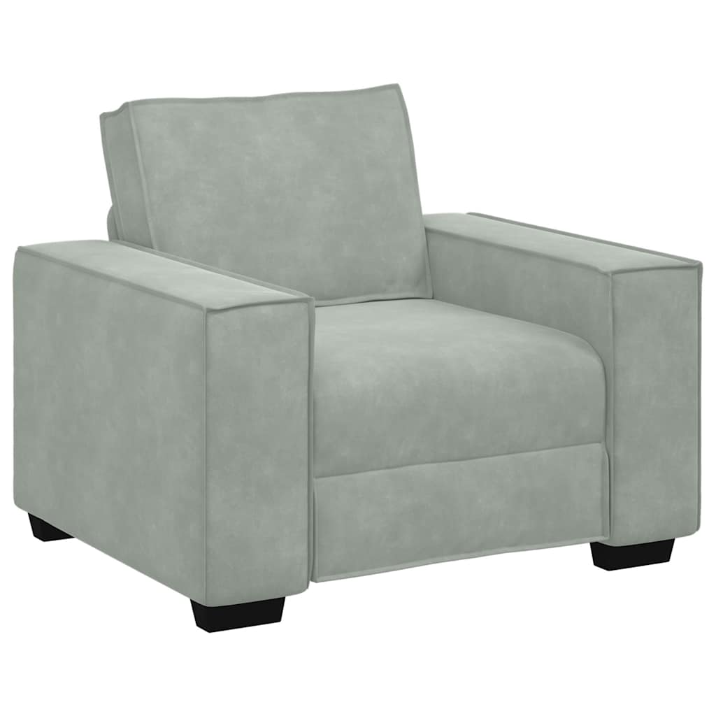 Sofa Chair Light Grey 60 cm Velvet