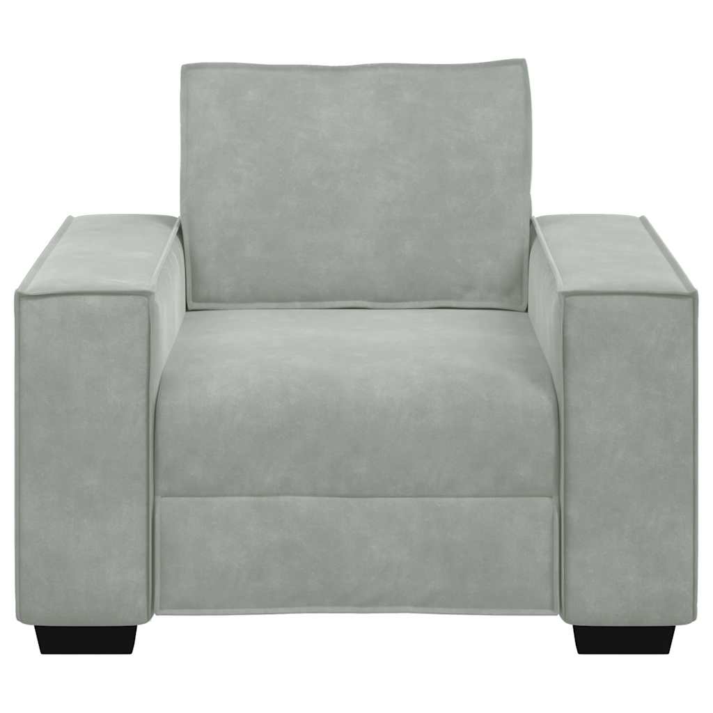 Sofa Chair Light Grey 60 cm Velvet