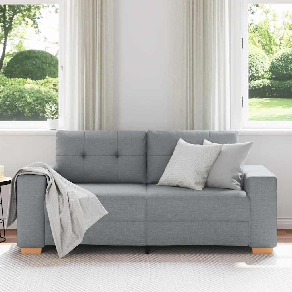 Loveseat Sofa Light Grey 140 cm Fabric