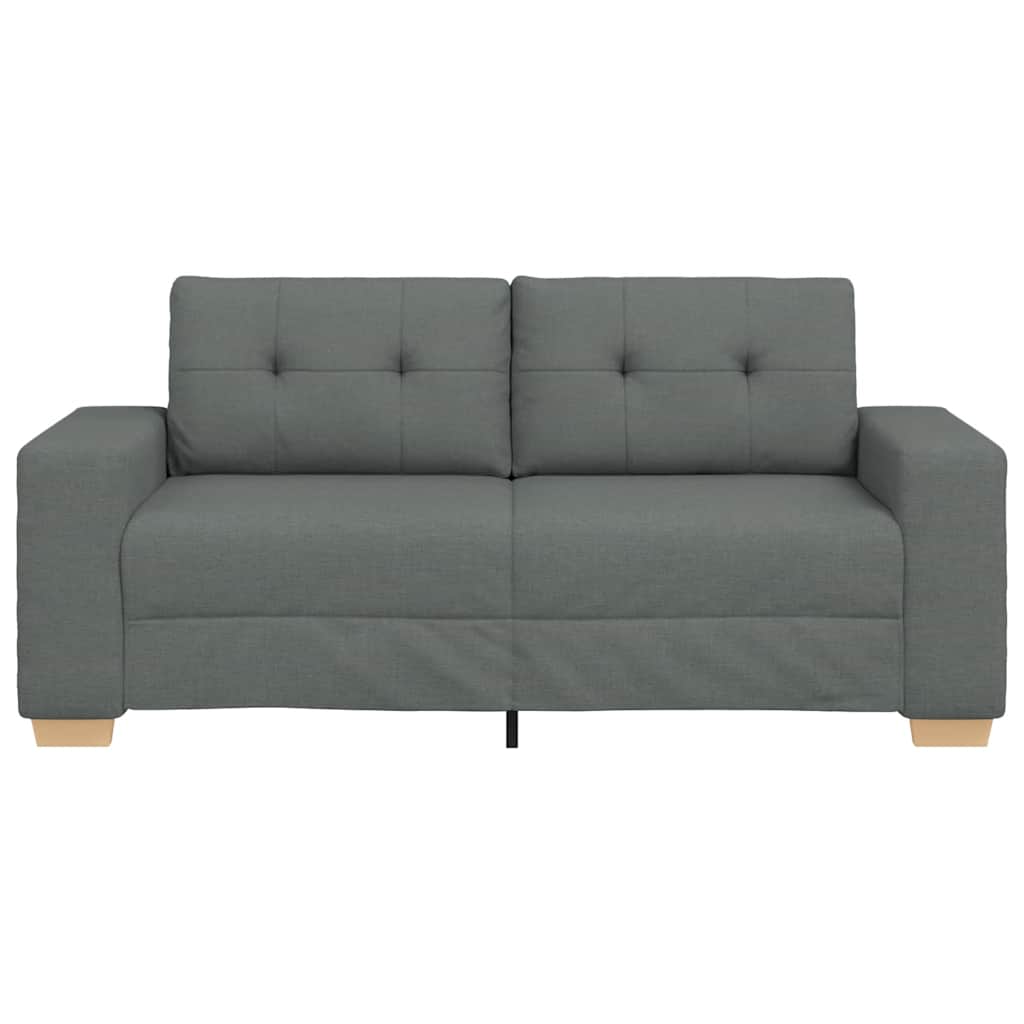 Loveseat Sofa Dark Grey 140 cm Fabric