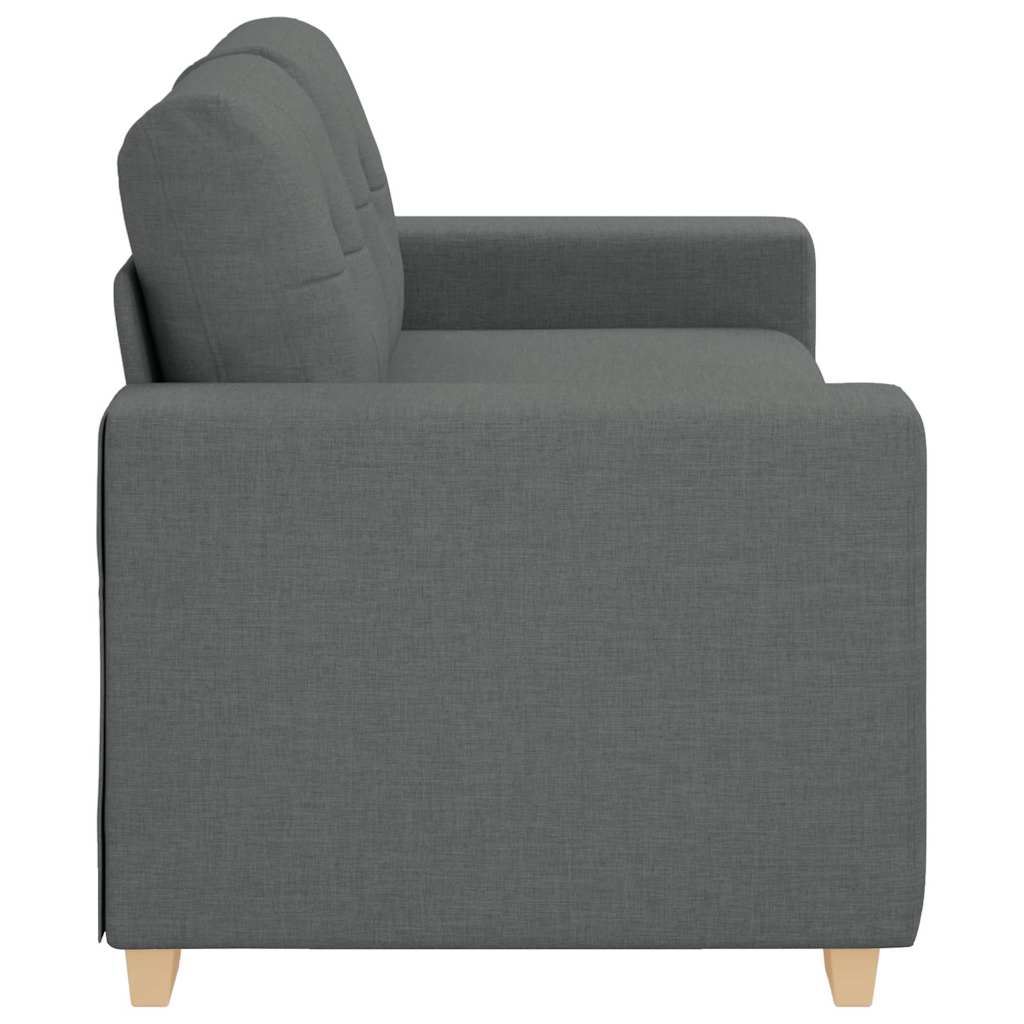 Loveseat Sofa Dark Grey 140 cm Fabric