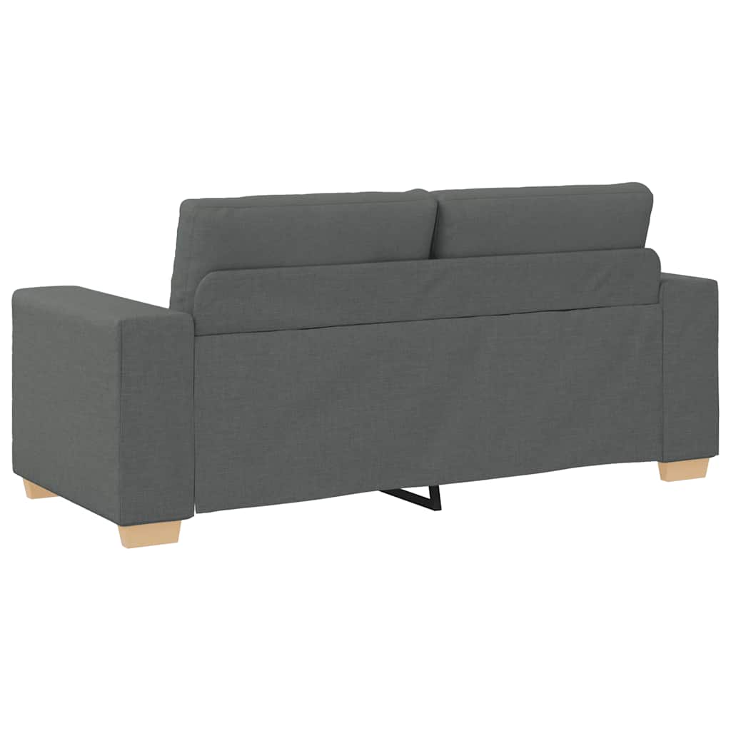 Loveseat Sofa Dark Grey 140 cm Fabric