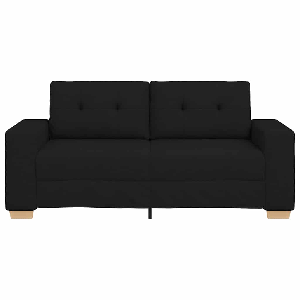 Loveseat Sofa Black 140 cm Fabric