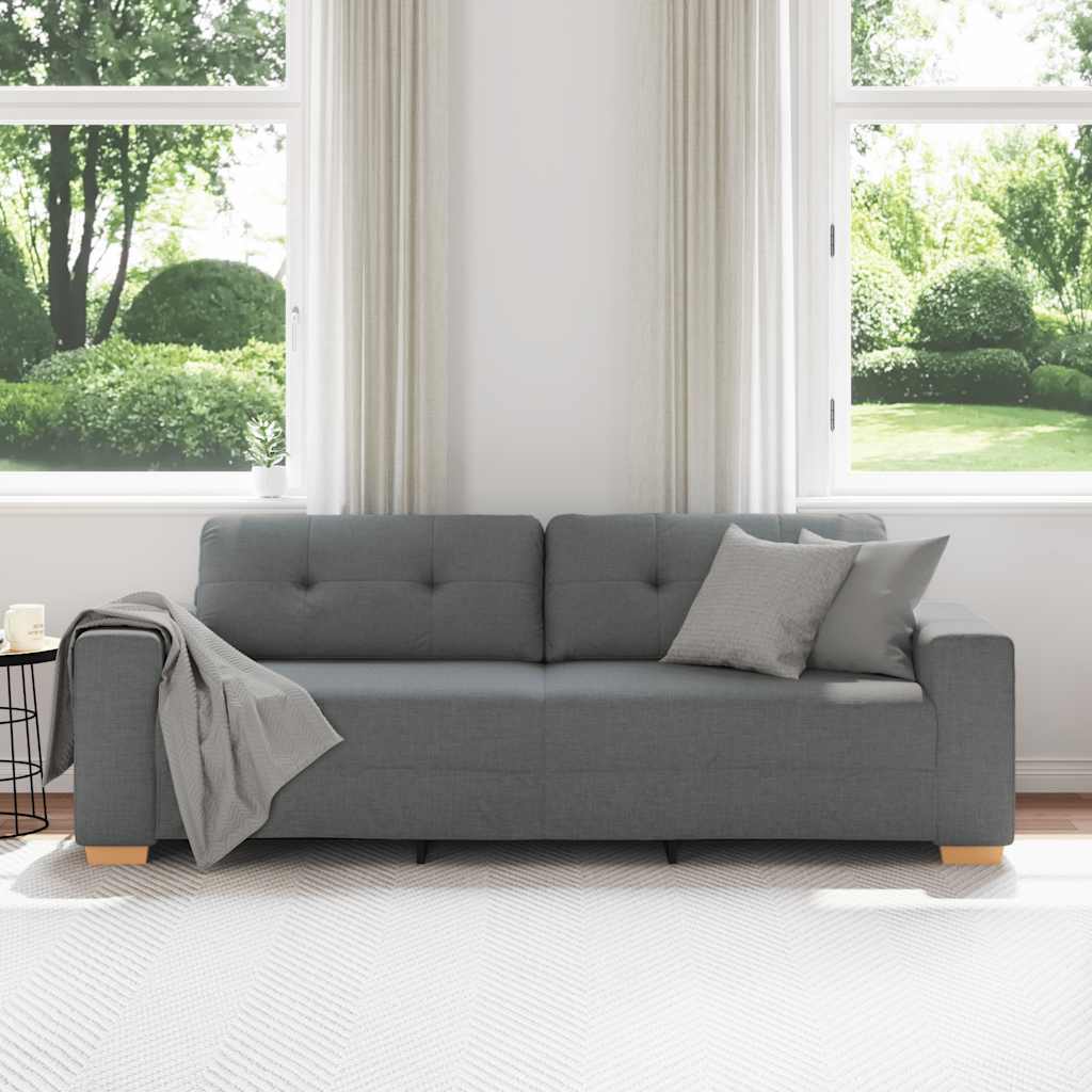 3-Seater Sofa Dark Grey 180 cm Fabric