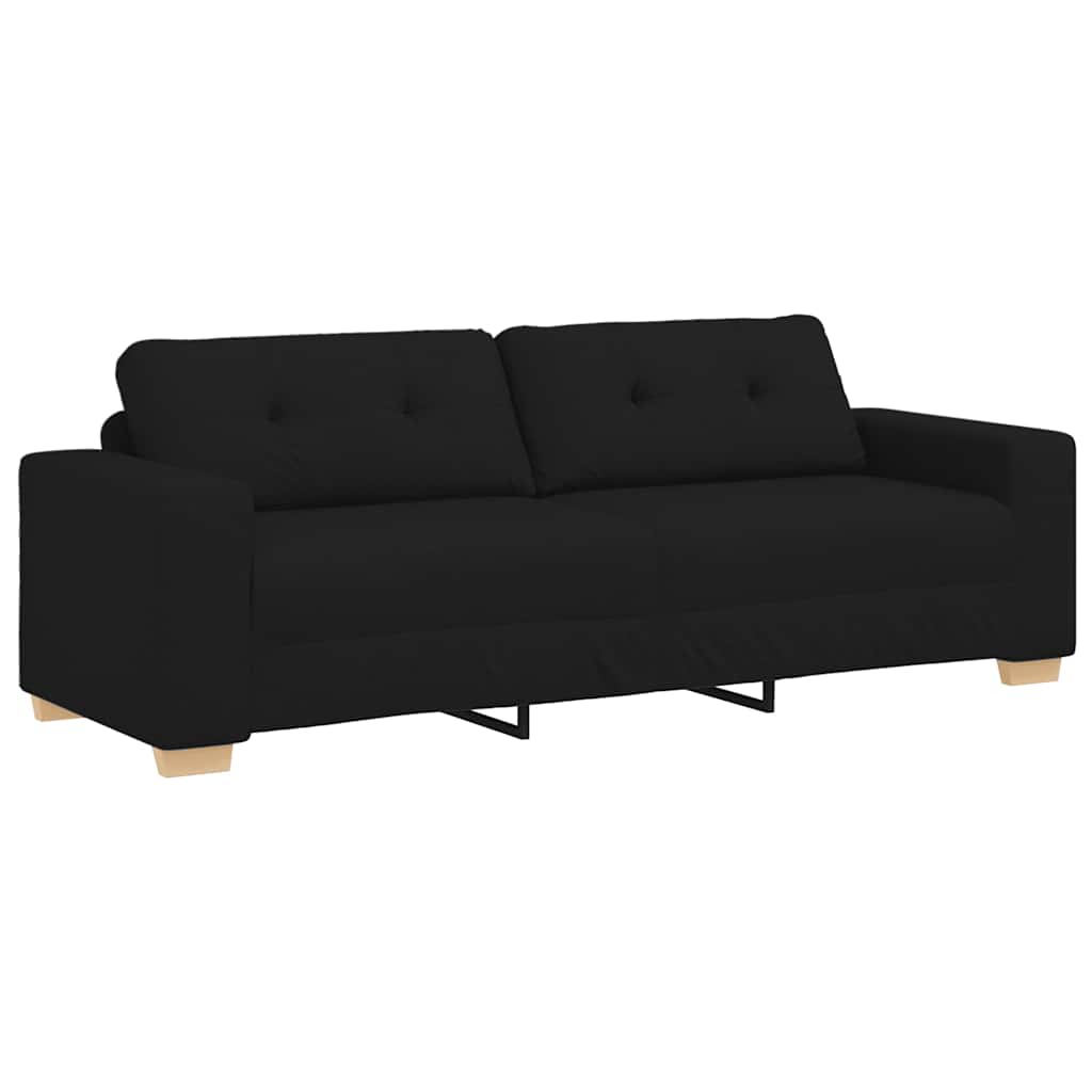 3-Seater Sofa Black 180 cm Fabric