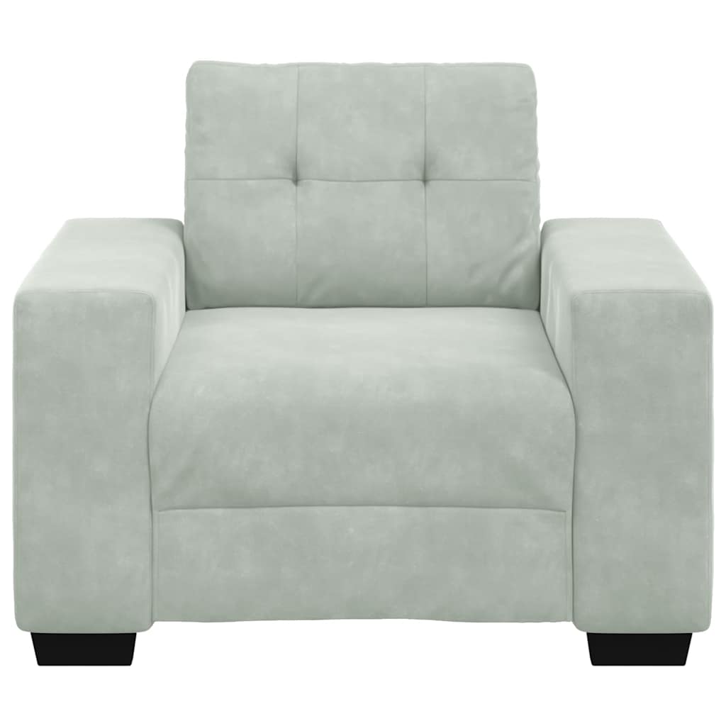 Sofa Chair Light Grey 60 cm Velvet