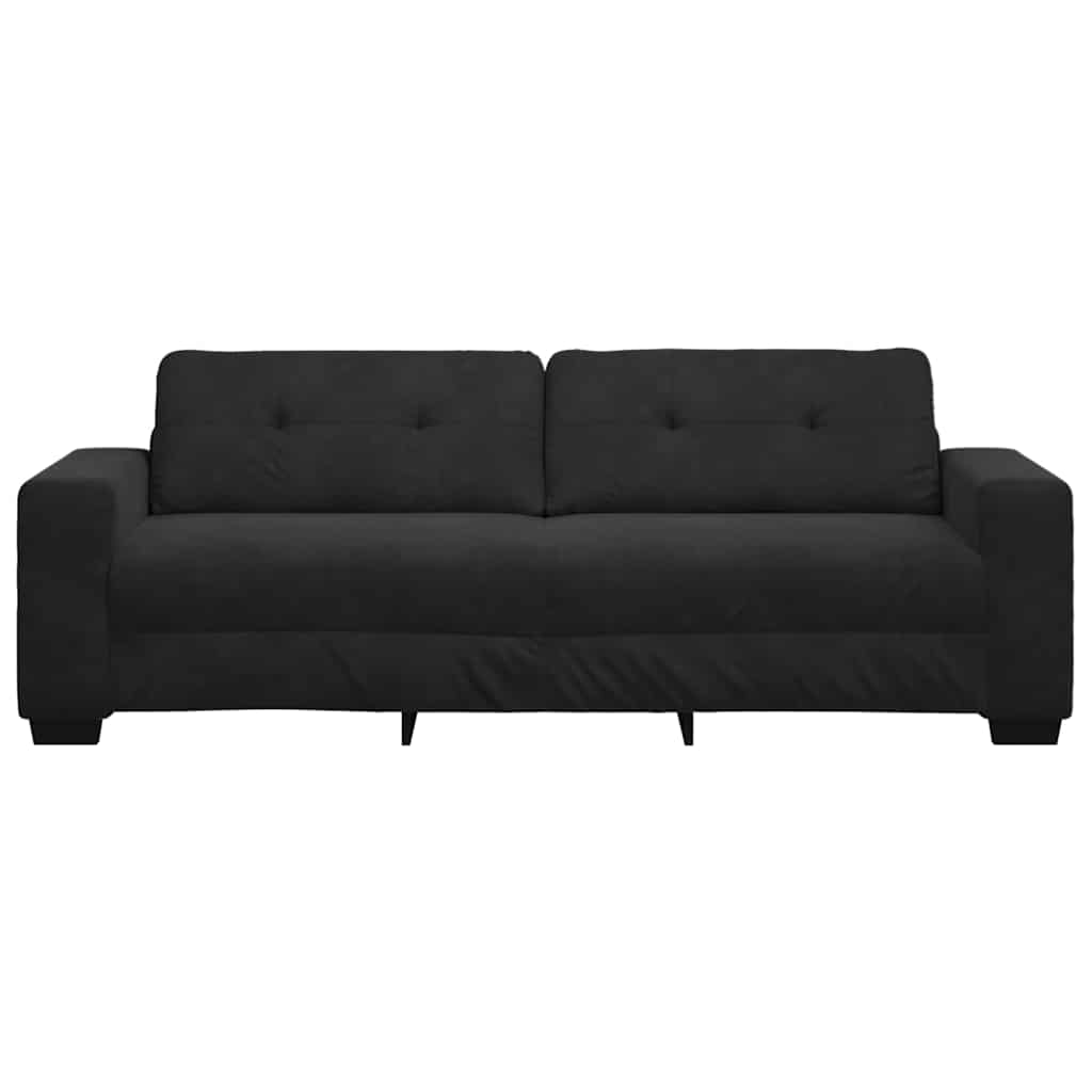3-Seater Sofa Black 180 cm Velvet