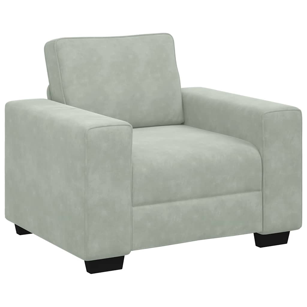 Sofa Chair Light Grey 60 cm Velvet
