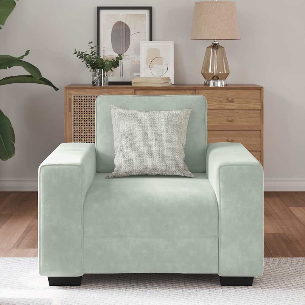 Sofa Chair Light Grey 60 cm Velvet