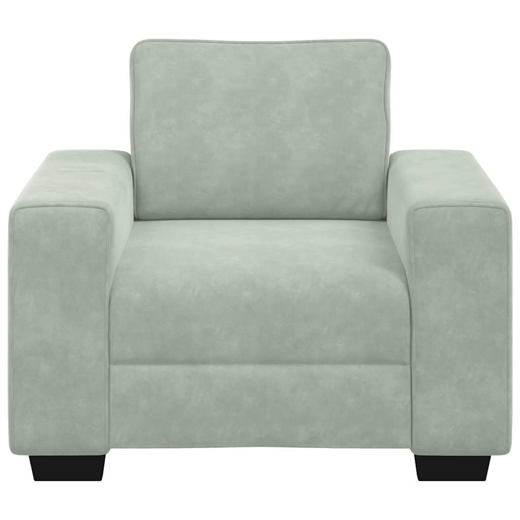 Sofa Chair Light Grey 60 cm Velvet