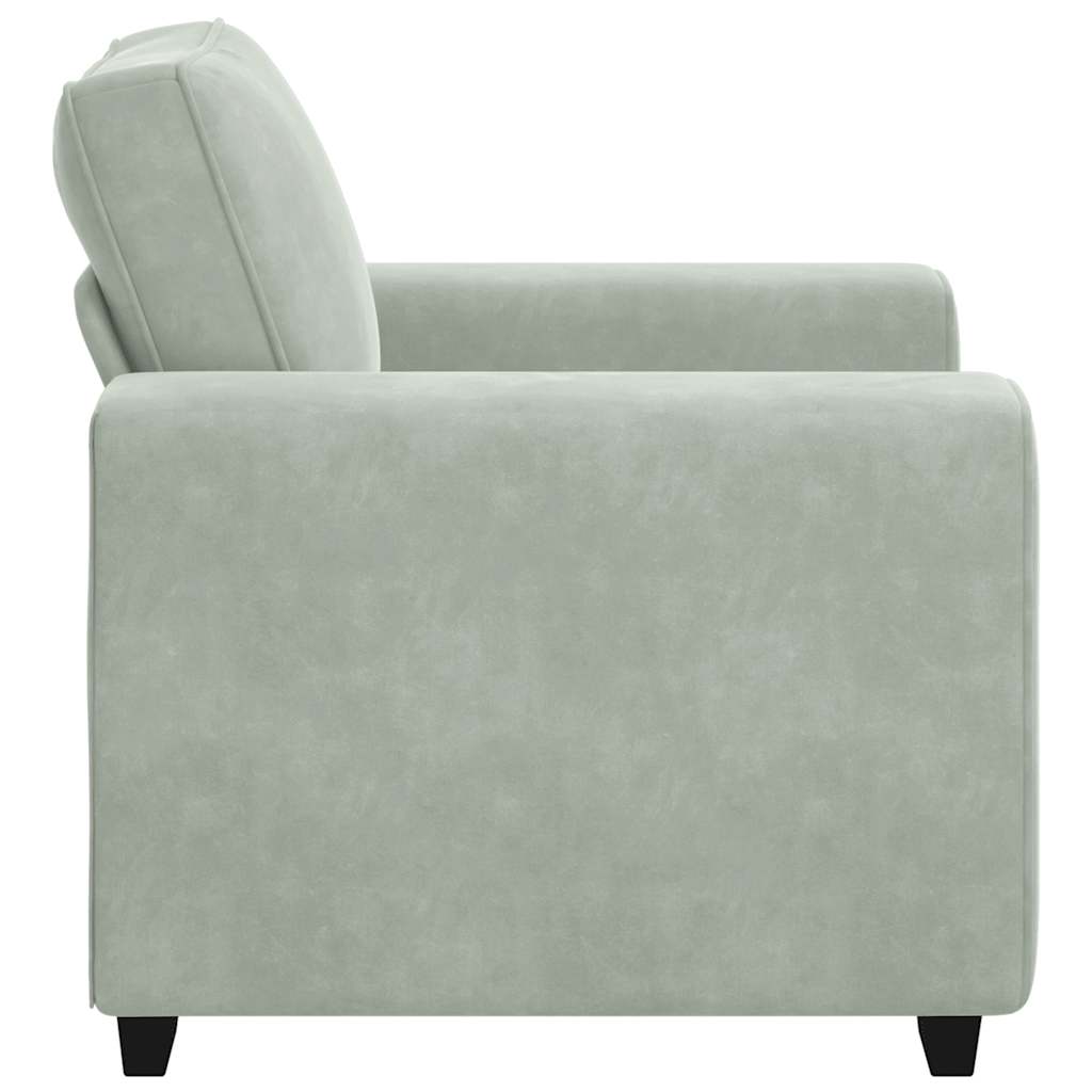Sofa Chair Light Grey 60 cm Velvet