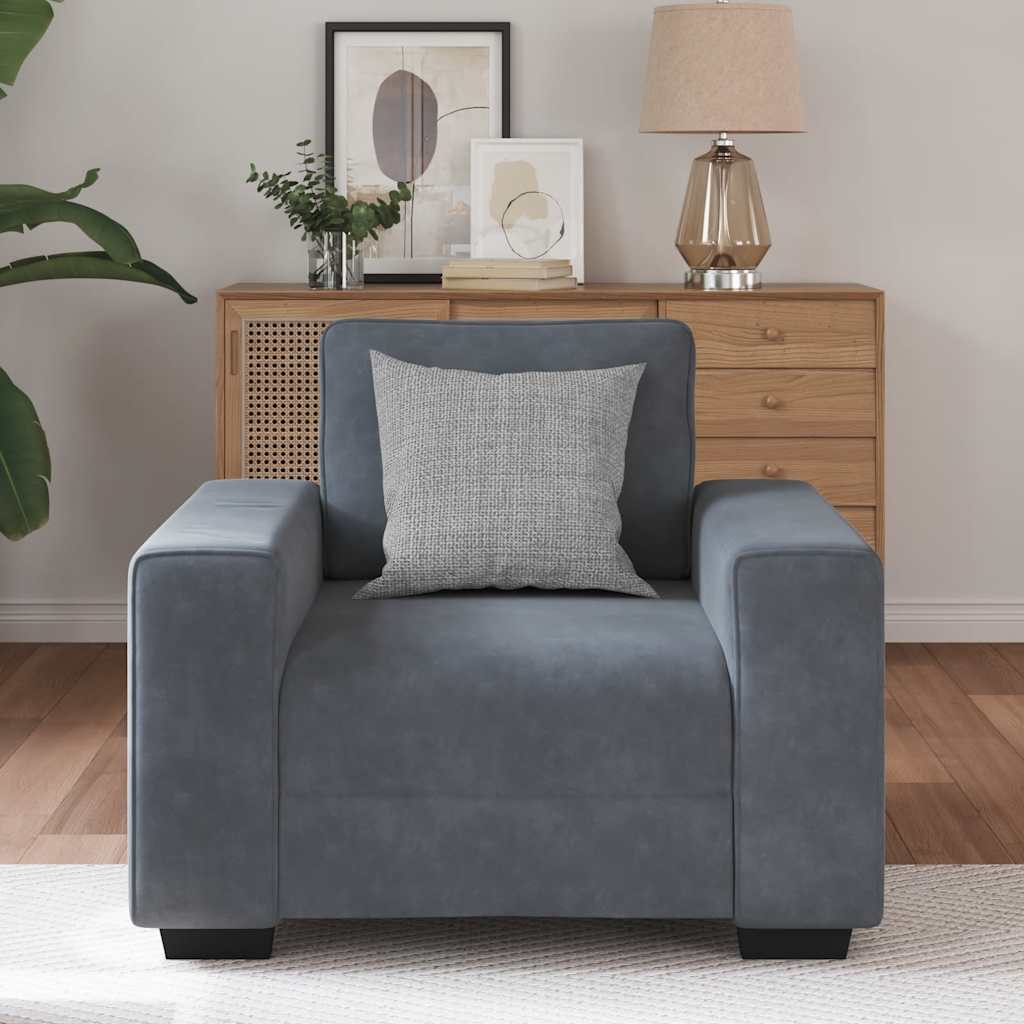 Sofa Chair Dark Grey 60 cm Velvet