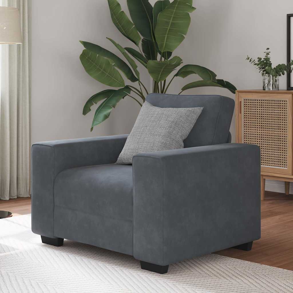 Sofa Chair Dark Grey 60 cm Velvet