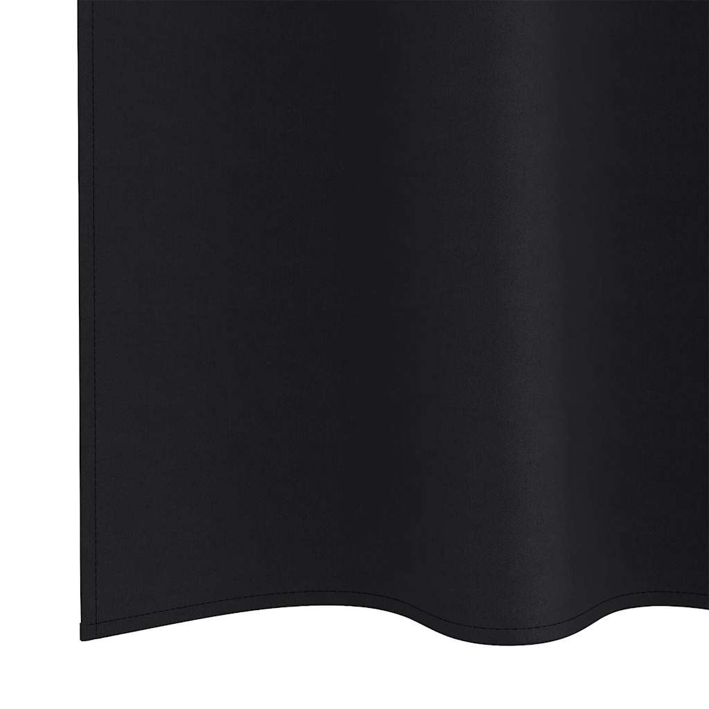 Blackout Curtains with Rings 2 pcs Black 245 x 140 cm Polyester