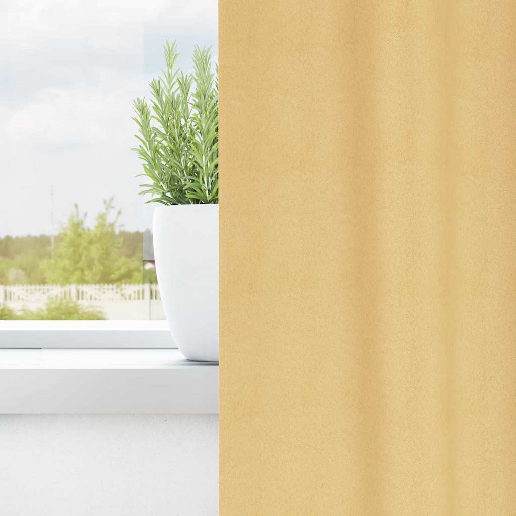 Blackout Curtains with Rings 2 pcs Beige 245 x 140 cm Polyester