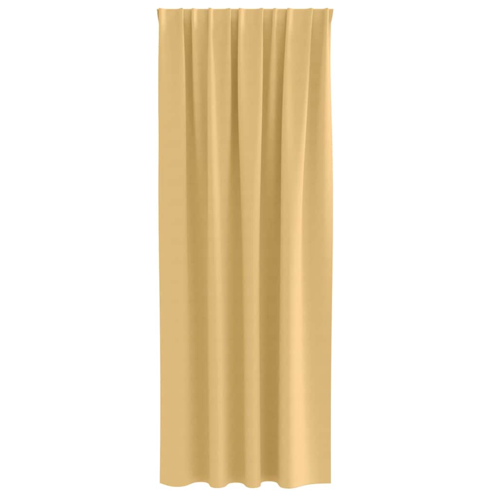 Blackout Curtains with Rings 2 pcs Beige 245 x 140 cm Polyester