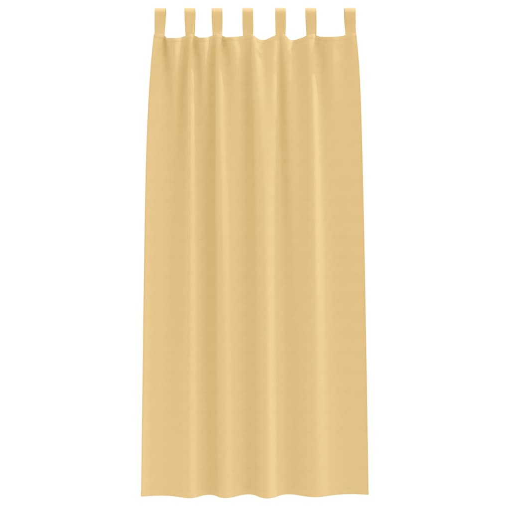 Blackout Curtains with Rings 2 pcs Beige 245 x 140 cm Polyester