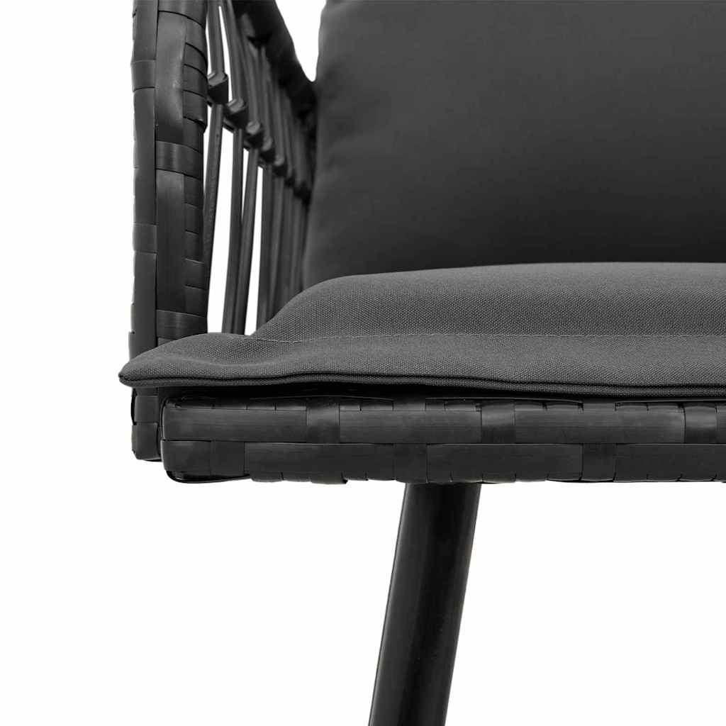 Garden Bench with Cushion Grey 114 x 64 x 78cm Metal