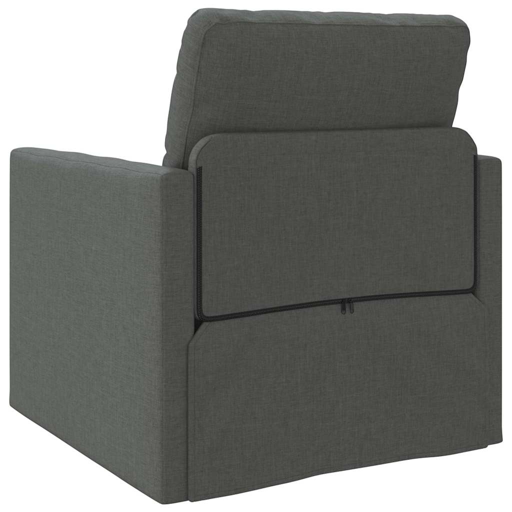 Floor Sofa Bed with Cushion Dark grey 74 x 77 x 81 cm Fabric