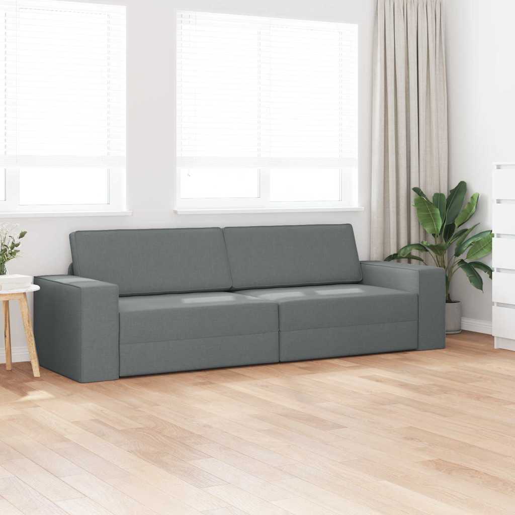 Floor Sofa Bed Dark Grey 245 x 78 x 77 cm Fabric