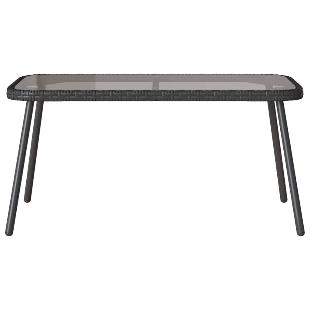 Garden Dining Set 2 pcs Black Poly Rattan