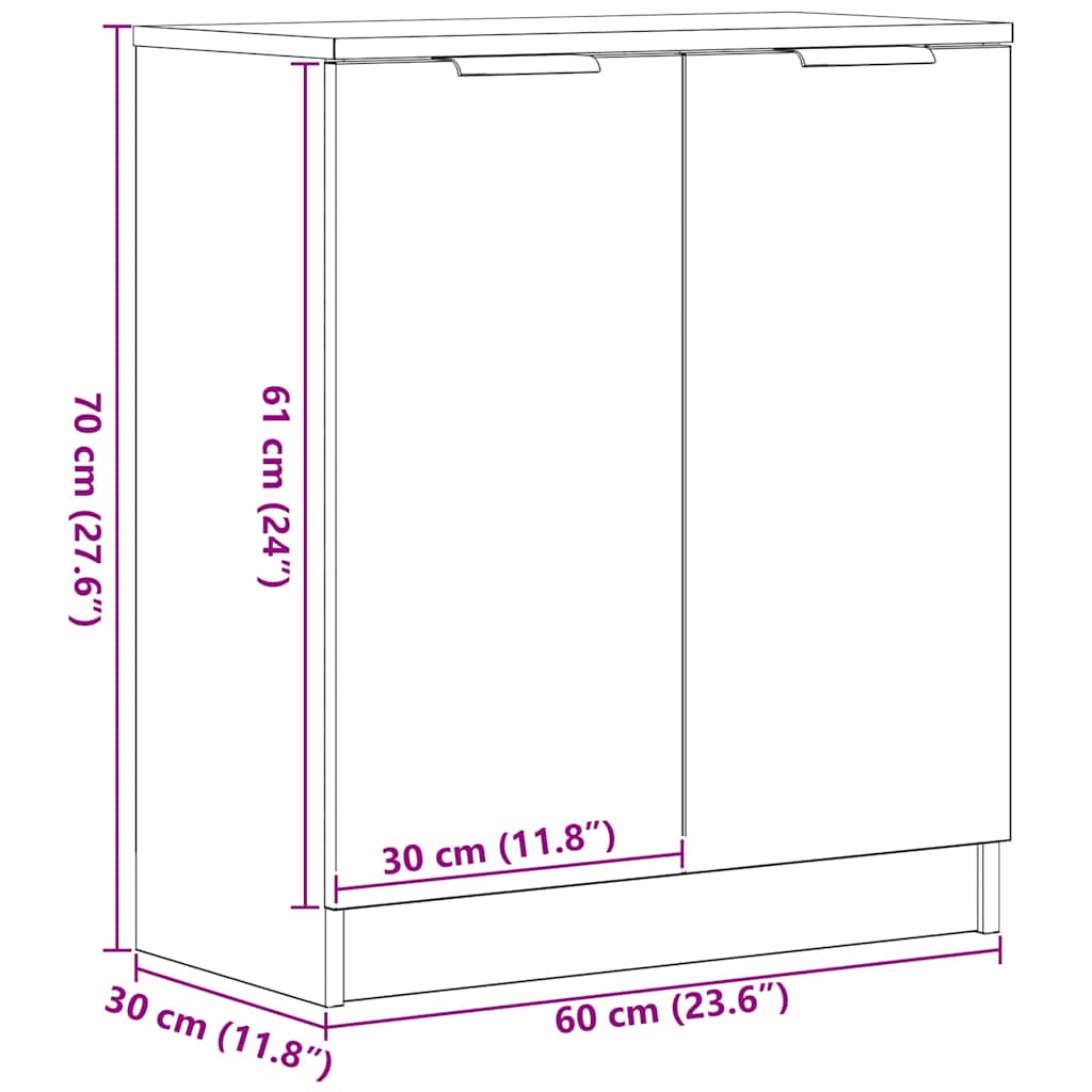 Sideboard Black 60 x 30 x 70 cm Engineered wood