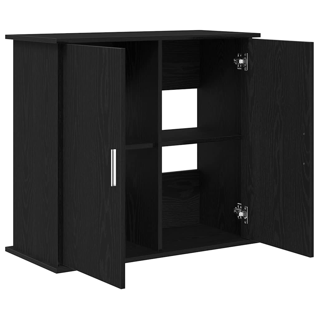 Aquarium Stand Black Oak 81x36x73 cm Engineered Wood