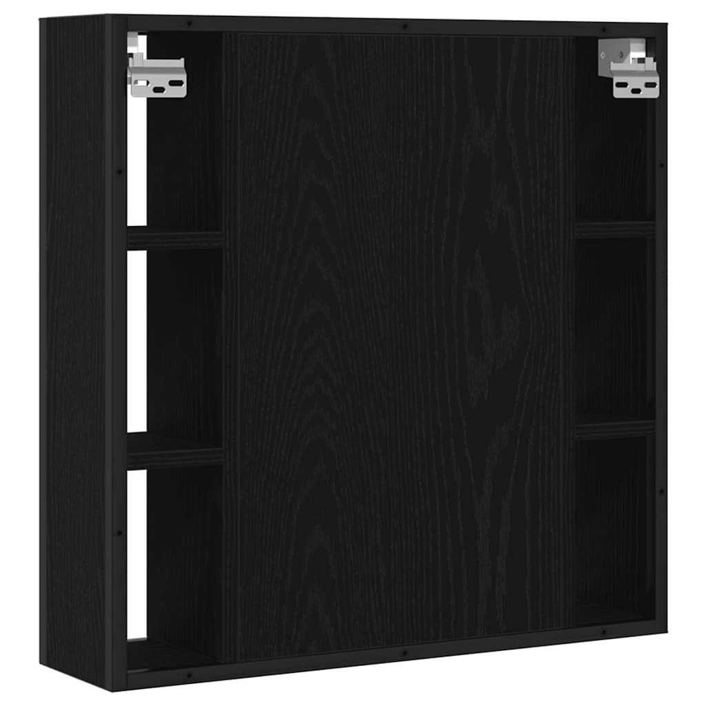 Bathroom Mirror Cabinet Black Oak 60x16x60 cm Engineered Wood