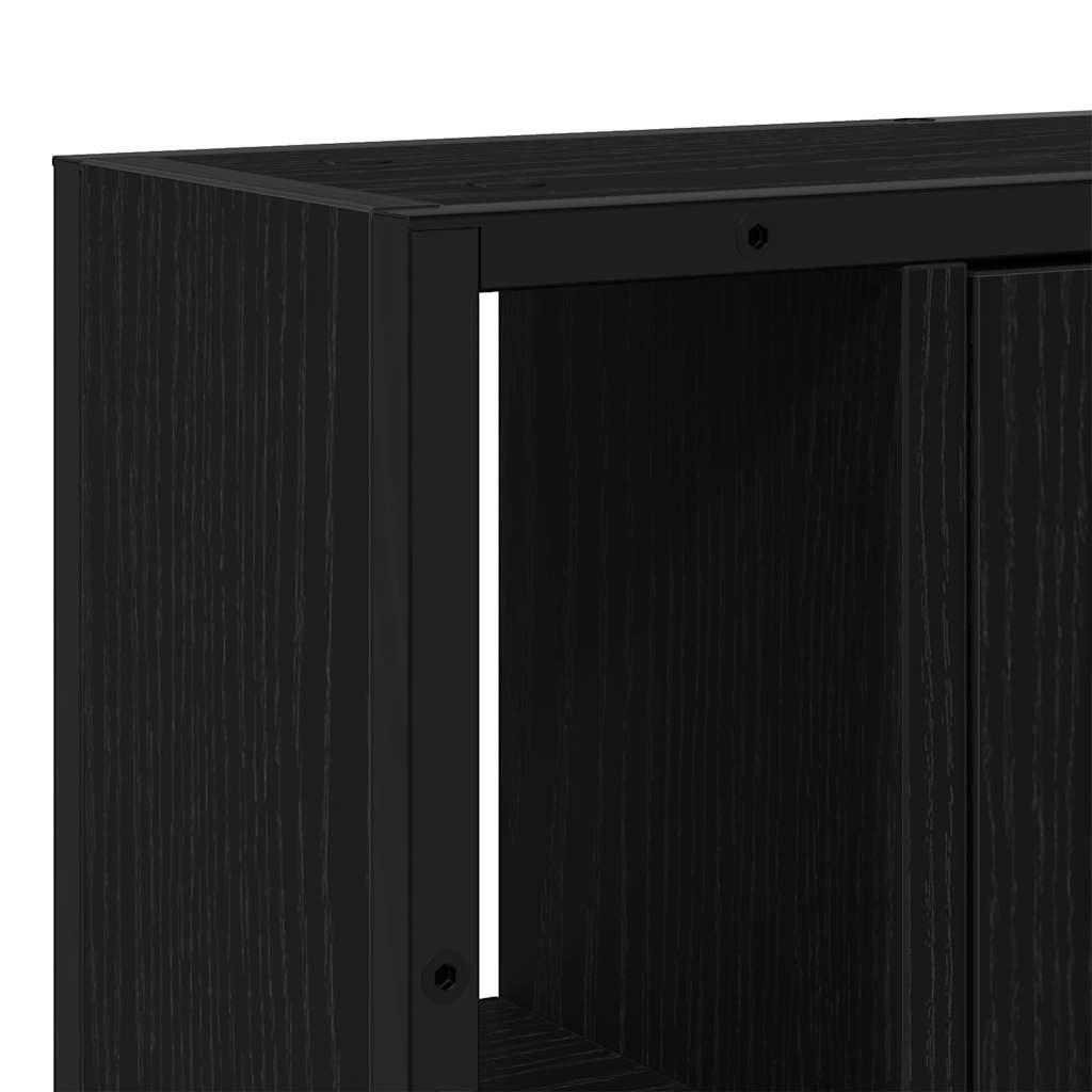 Bathroom Mirror Cabinet Black Oak 60x16x60 cm Engineered Wood