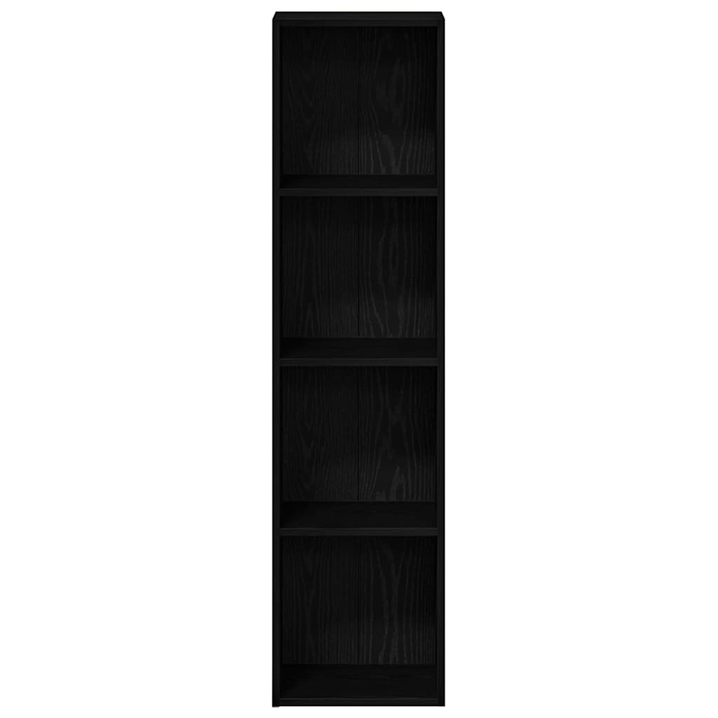 Book Cabinet Black Oak 36 x 30 x 143 cm Engineered Wood