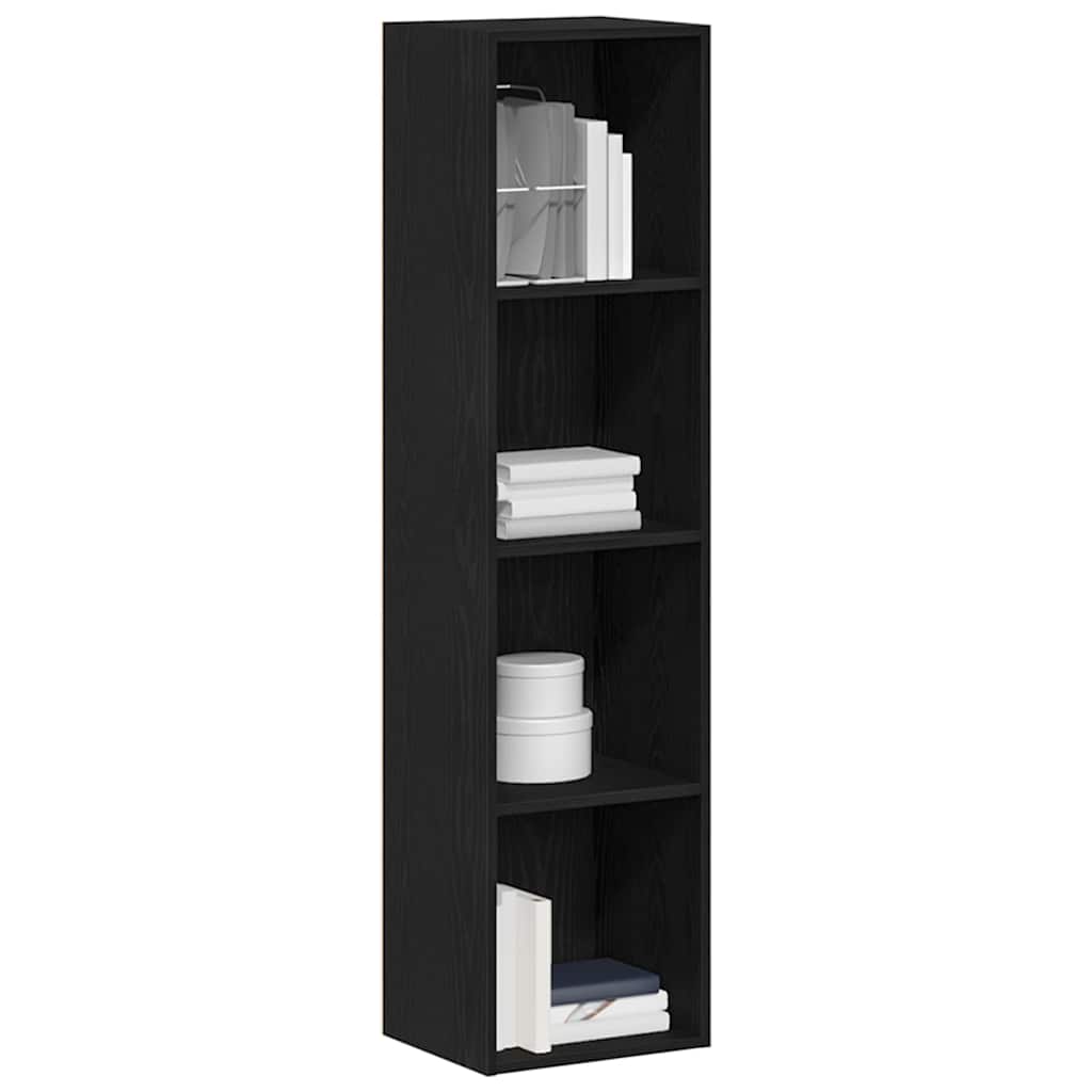 Book Cabinet Black Oak 36 x 30 x 143 cm Engineered Wood