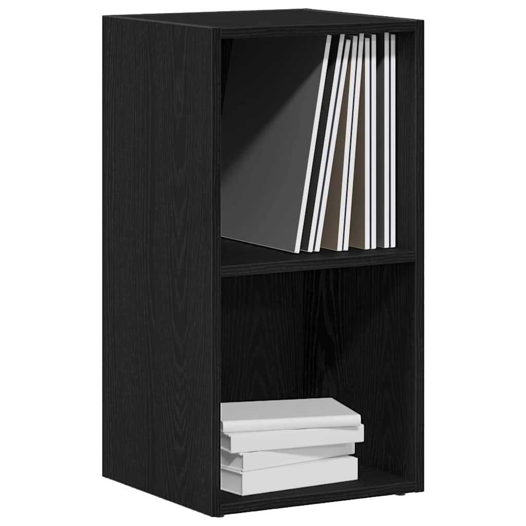 LP Storage Box Black Oak 71x34x36 cm Engineered Wood