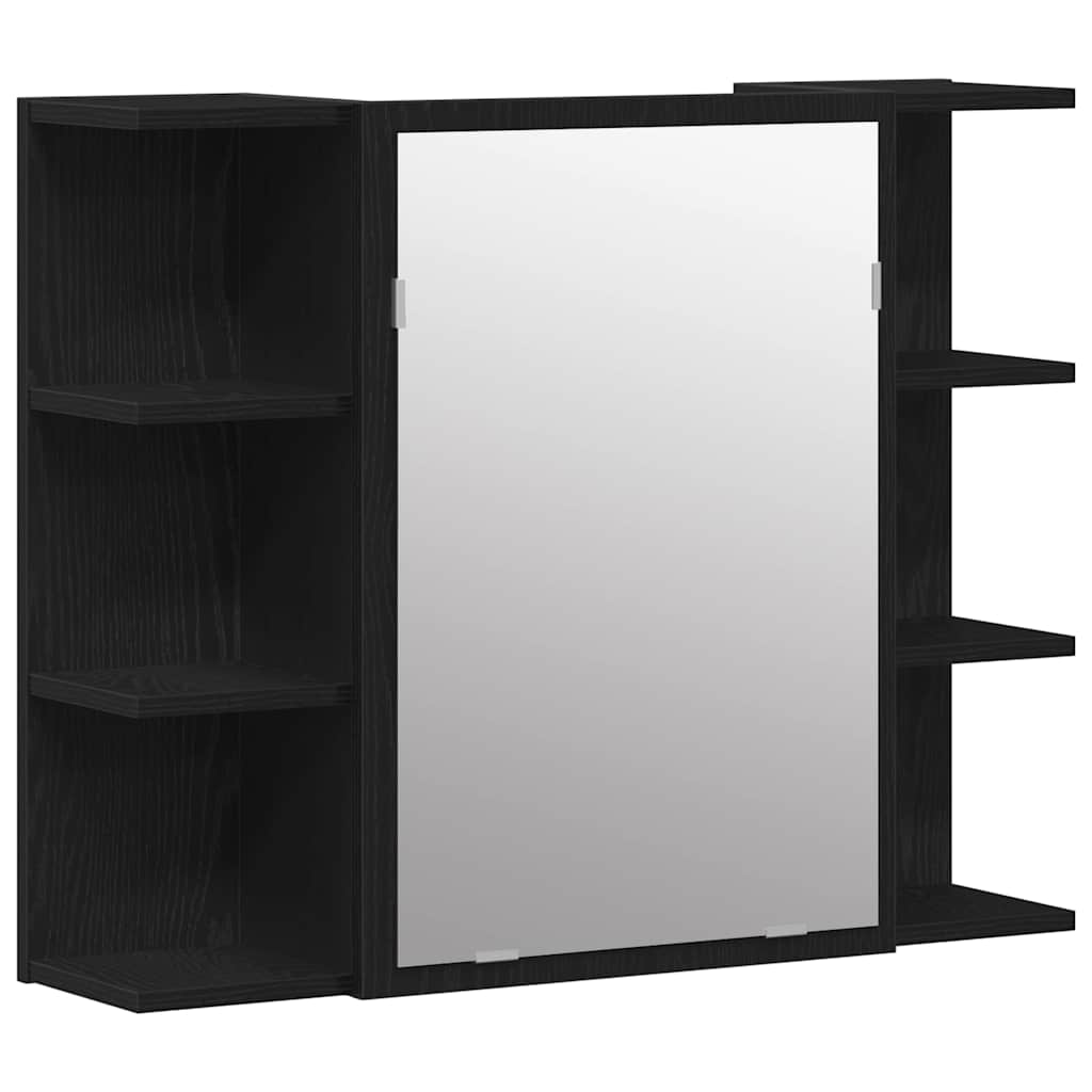 Mirror Cabinet Black Oak 80 x 20,5 x 64 cm Engineered Wood