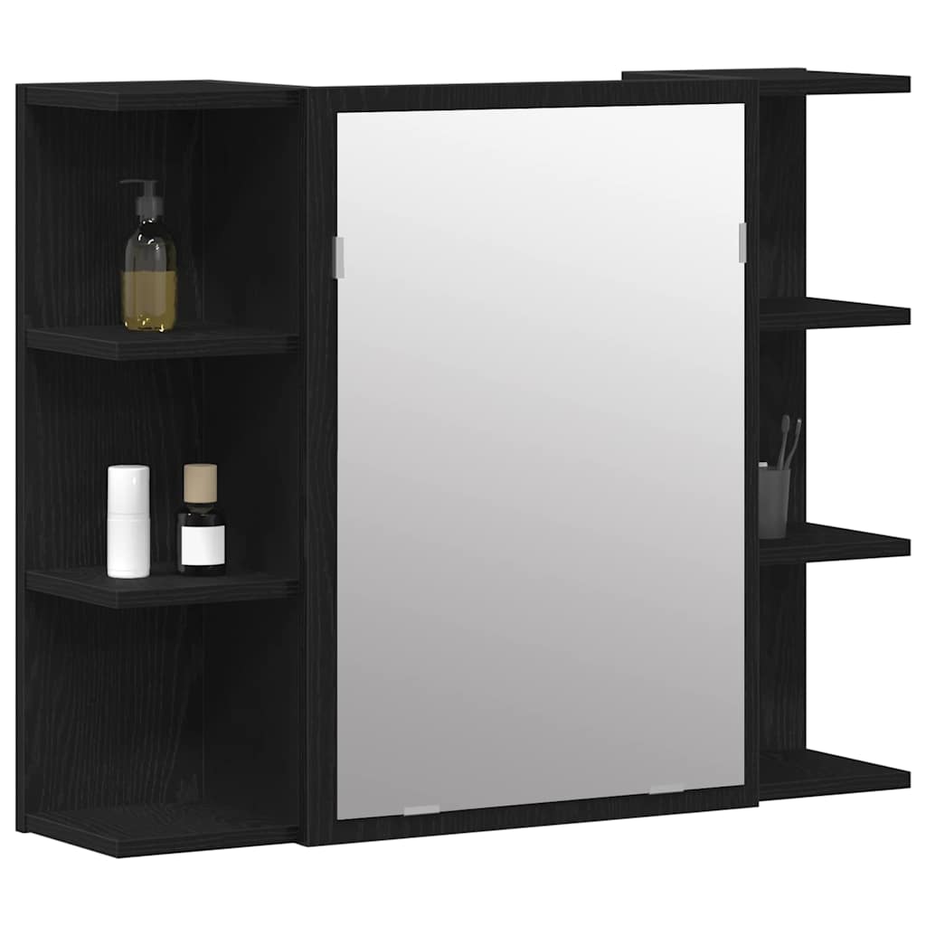 Mirror Cabinet Black Oak 80 x 20,5 x 64 cm Engineered Wood