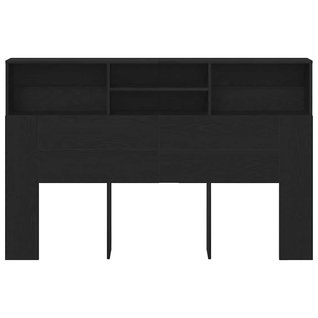 Headboard Cabinet Black Oak 160 x 19 x 103,5 cm Engineered Wood