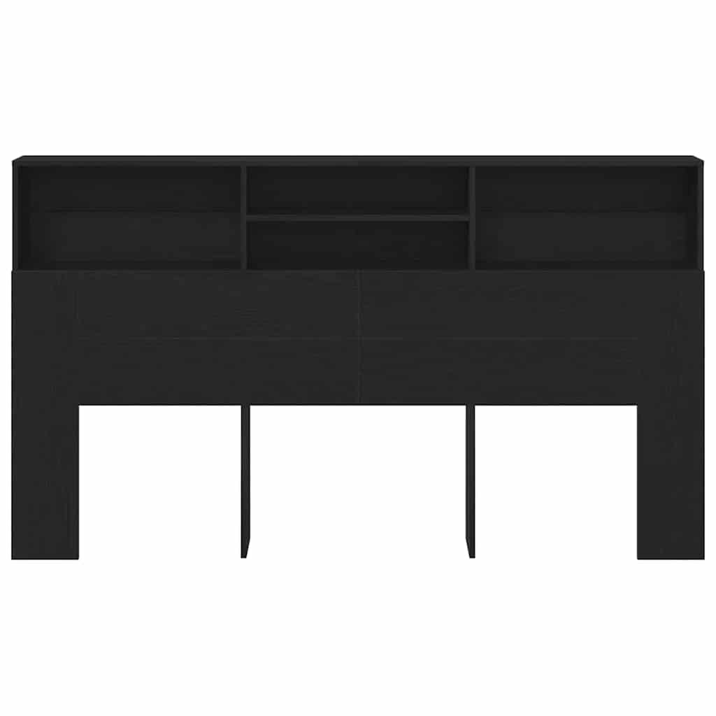 Headboard Cabinet Black Oak 180 x 19 x 103,5 cm Engineered Wood