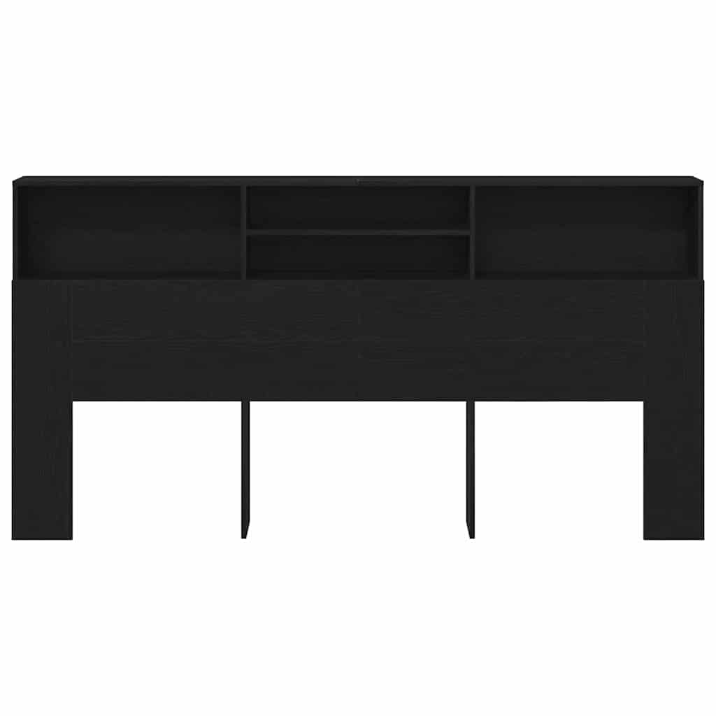 Headboard Cabinet Black Oak 200 x 19 x 103,5 cm Engineered Wood