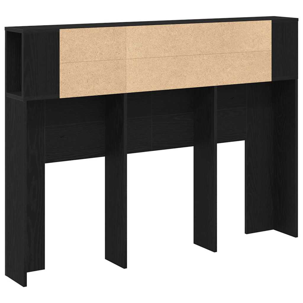 Headboard Cabinet Black Oak 140 x 19 x 104,5 cm Engineered Wood