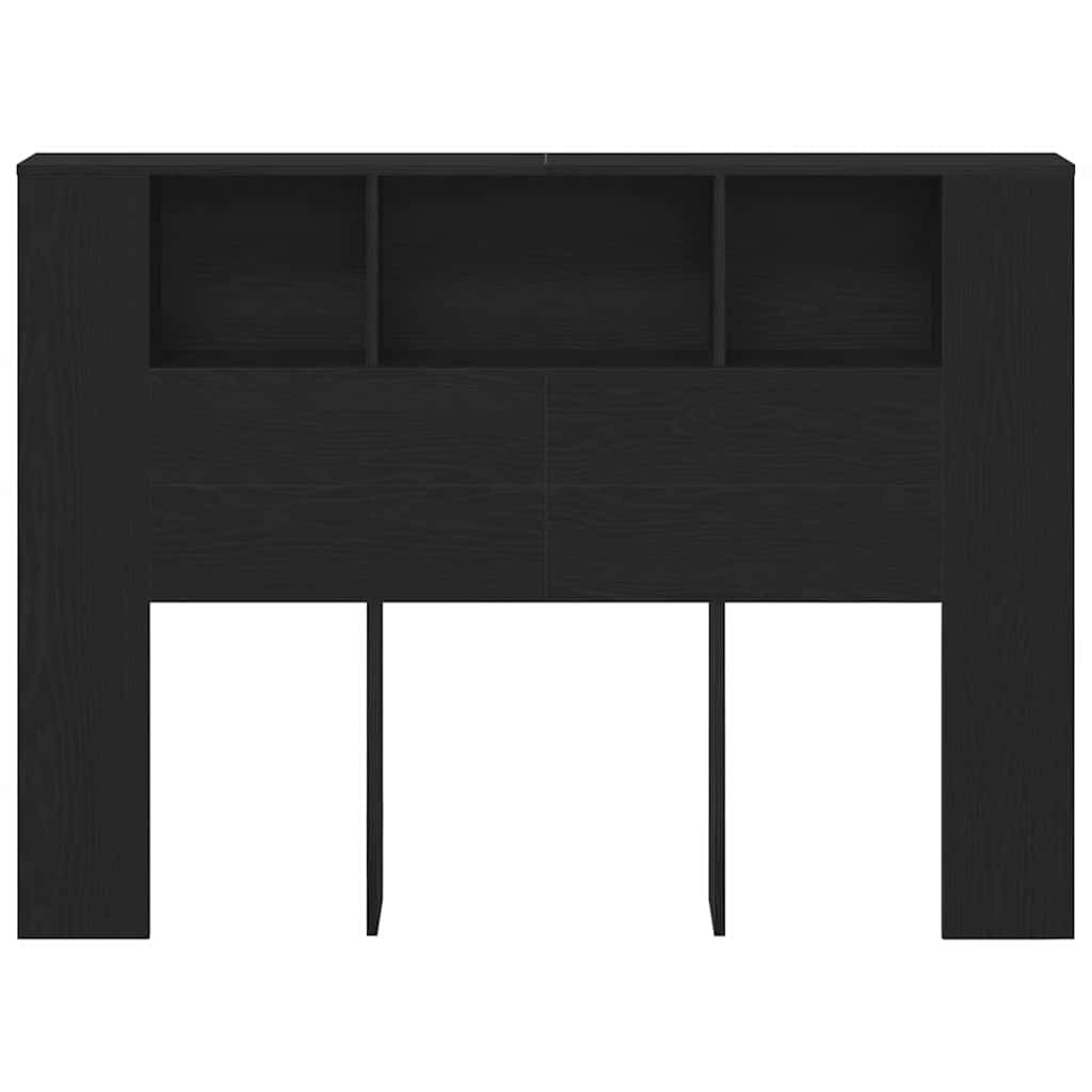 Headboard Cabinet Black Oak 140 x 19 x 104,5 cm Engineered Wood