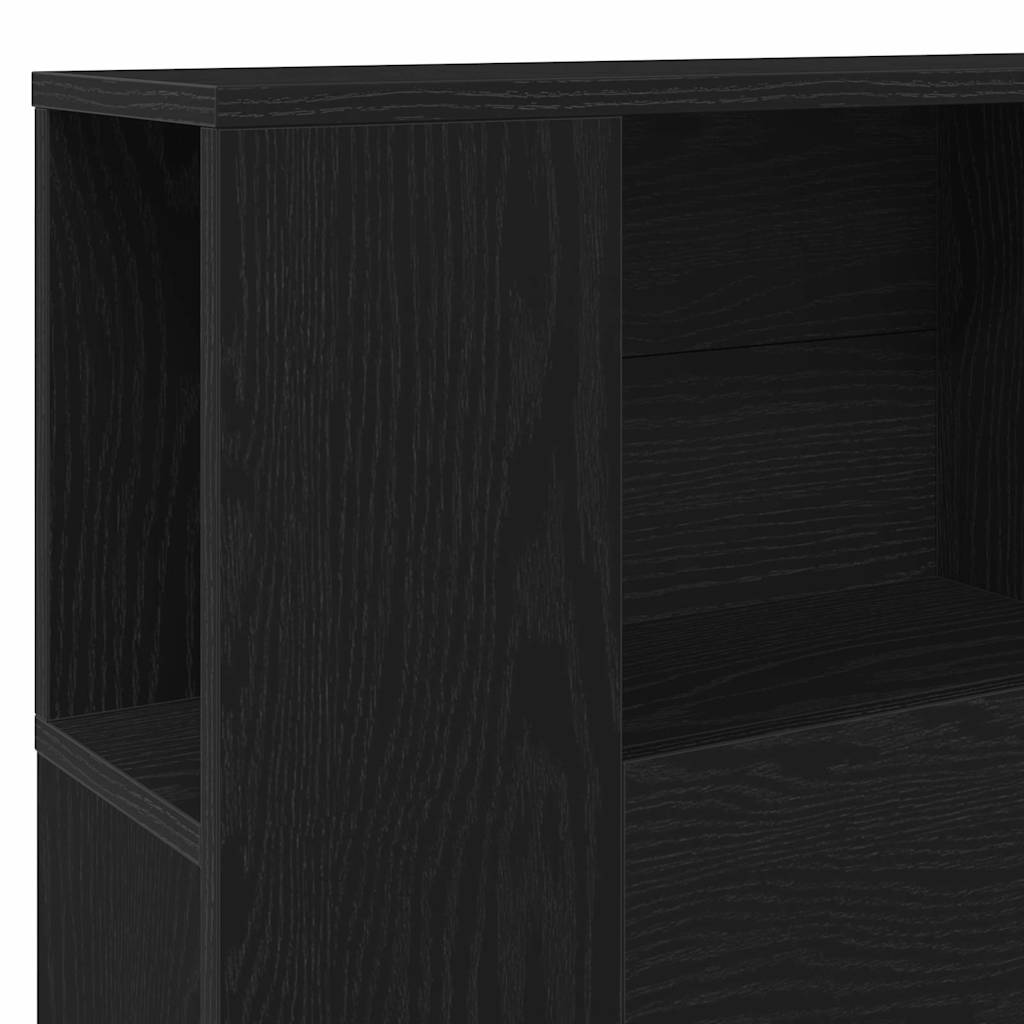 Headboard Cabinet Black Oak 160 x 19 x 104,5 cm Engineered Wood