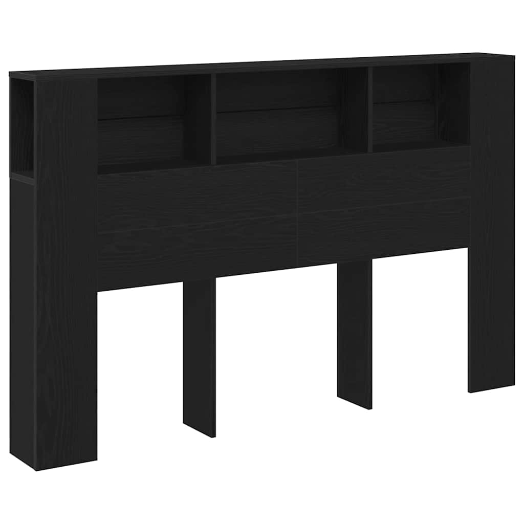 Headboard Cabinet Black Oak 160 x 19 x 104,5 cm Engineered Wood
