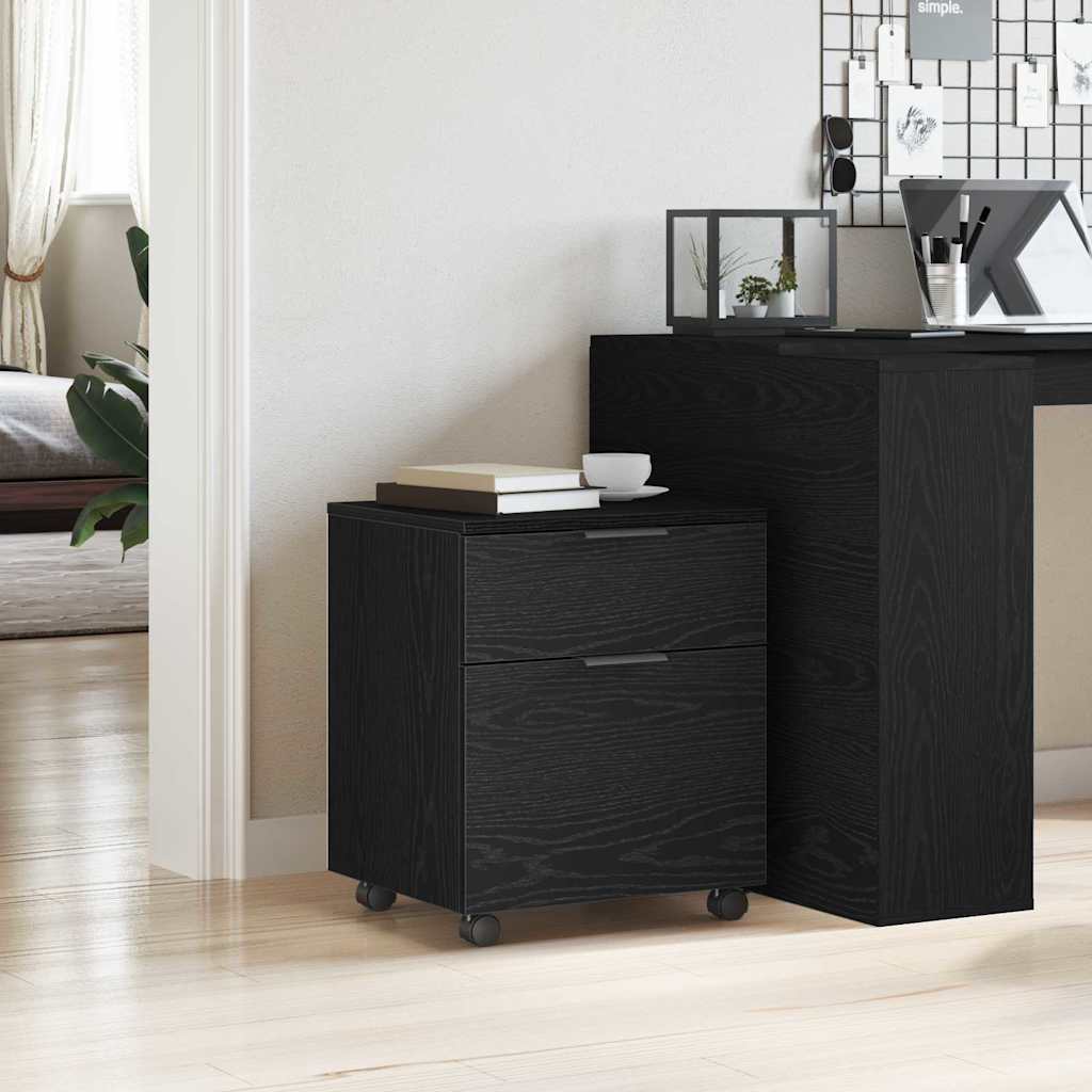 File Cabinet Black Oak 45 x 38 x 54 cm Engineered Wood