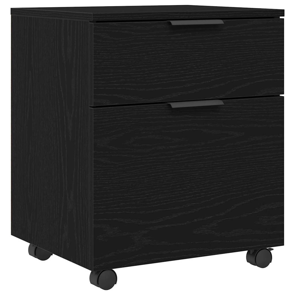 File Cabinet Black Oak 45 x 38 x 54 cm Engineered Wood