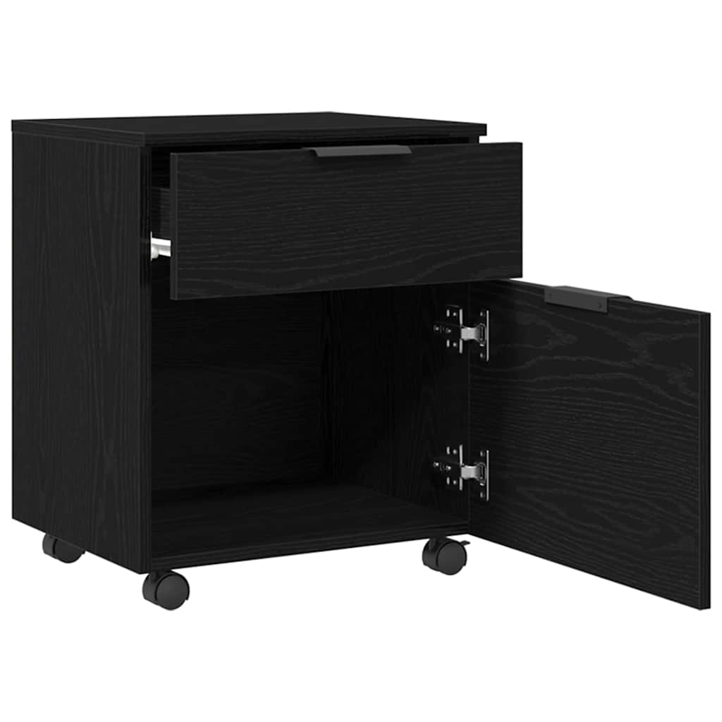 File Cabinet Black Oak 45 x 38 x 54 cm Engineered Wood