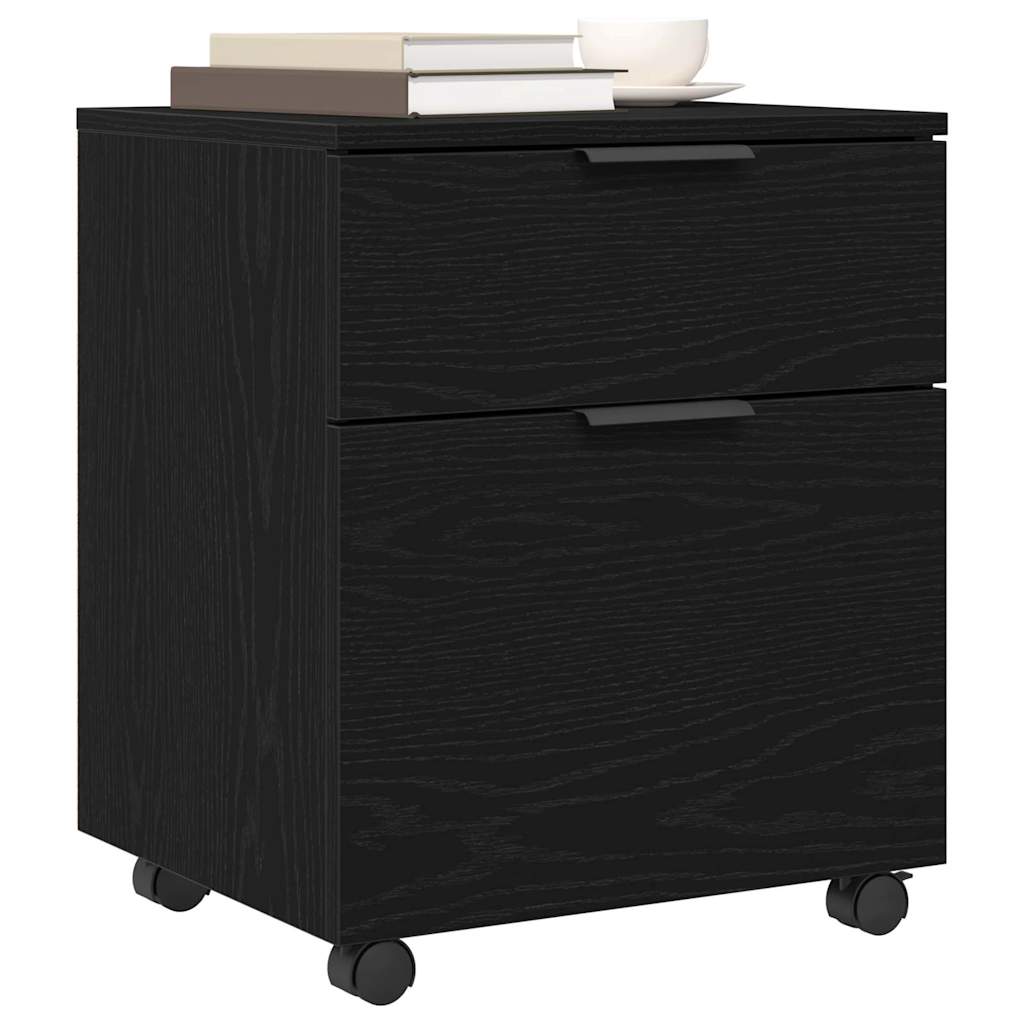 File Cabinet Black Oak 45 x 38 x 54 cm Engineered Wood
