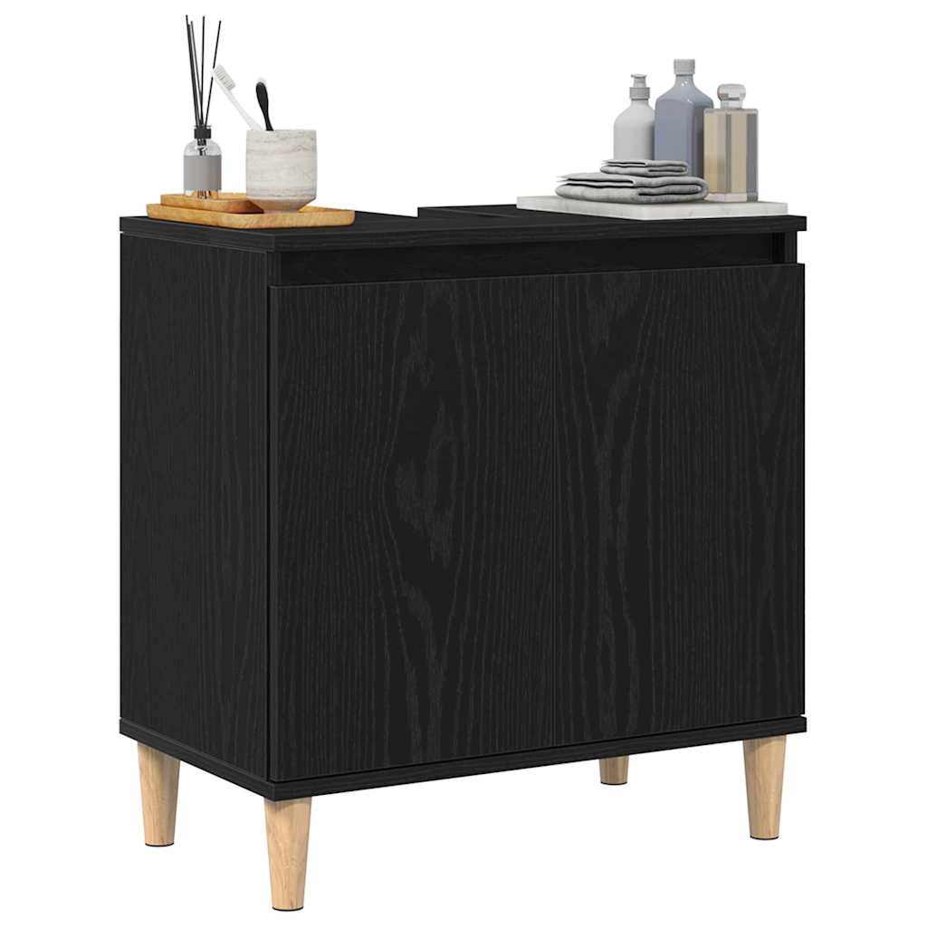 Sink cabinet Black oak 58 x 33 x 60 cm Engineered Wood